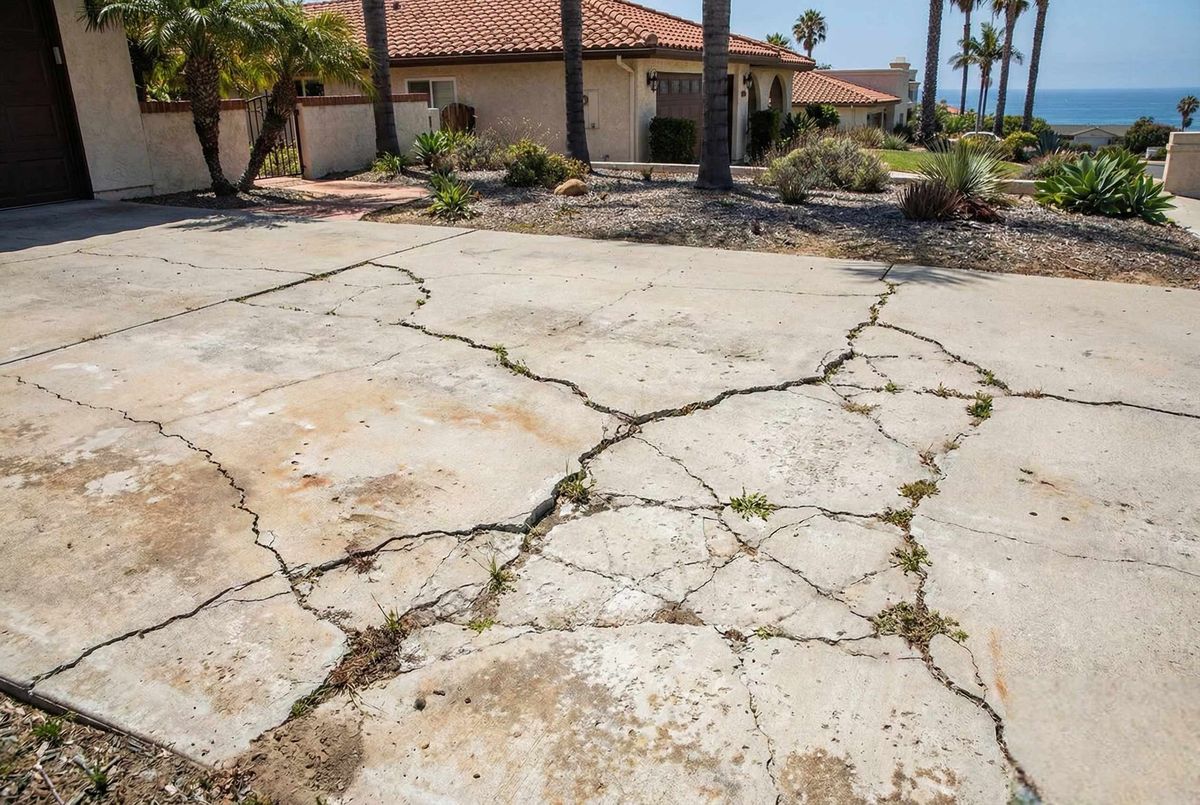 Driveway repair resurfacing by Oceanside Coastal Concrete